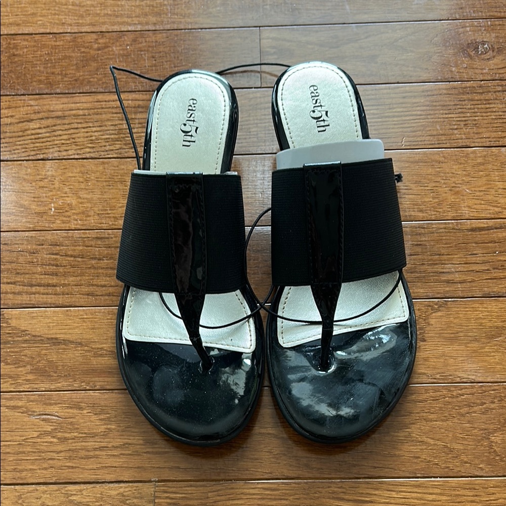 Black East 5th Sandals With Short Heel